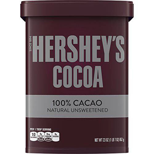 HERSHEY’S Natural Unsweetened 100% Hot Cocoa, Baking, 23 Ounce Can