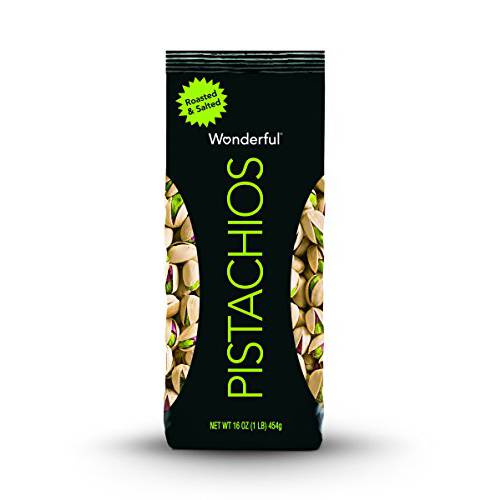 Wonderful Pistachios, In-Shell, Roasted & Salted Nuts, 16 Ounce Bag, Good Source of Protein, Carb Friendly, Gluten Free