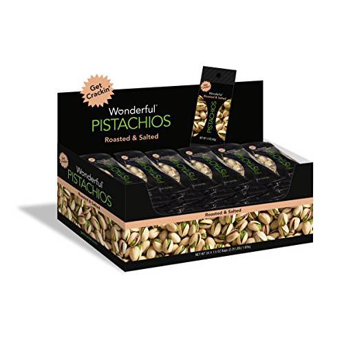 Wonderful Pistachios, Roasted and Salted, 1.5 Ounce (Pack of 24)