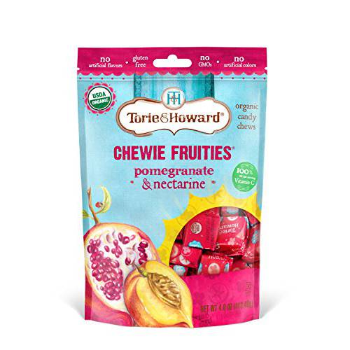 Torie & Howard Chewie Fruities Organic Candy Pomegranate & Nectarine, 4 Ounce Bag