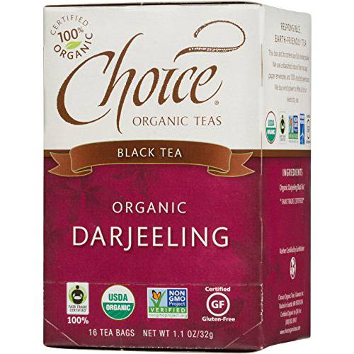 Choice Organics - Organic Darjeeling Tea (6 Pack) - Fair Trade - Compostable - Contains Caffeine - 96 Organic Black Tea Bags