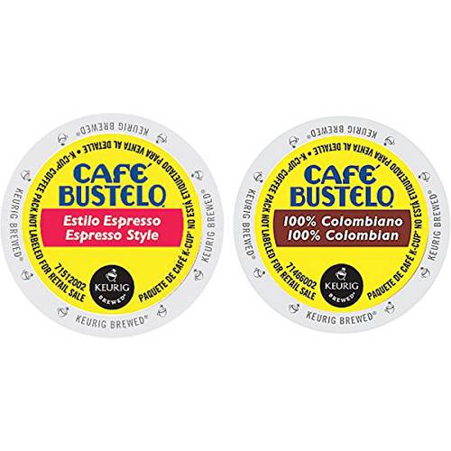 Cafe Bustelo - Espresso & 100% Colombian K-cup Combo Pack for Keurig 2.0 - 48 Count/24 Per Box