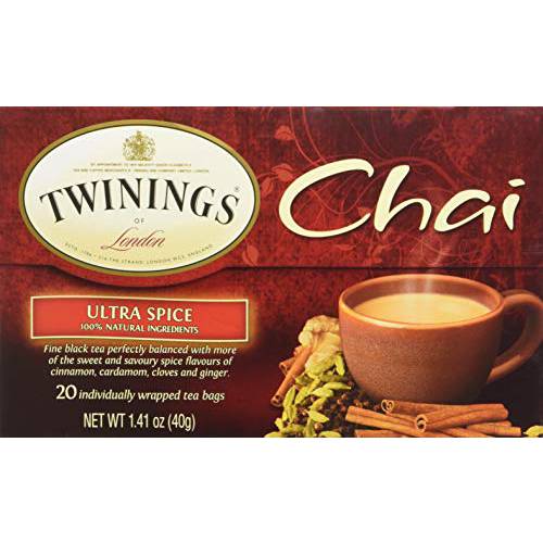 TWINING TEA TEA CHAI ULTRA SPICE, 20 Count (Pack of 3)