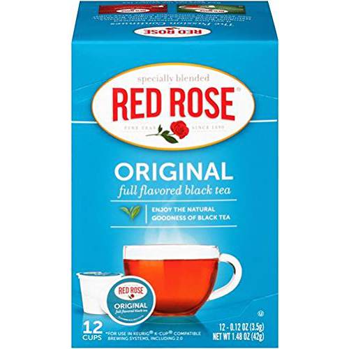 Red Rose Original Full Flavored Black Tea Specially Blended Strong Black Tea Single Serve K-Cups (Pack of 1)