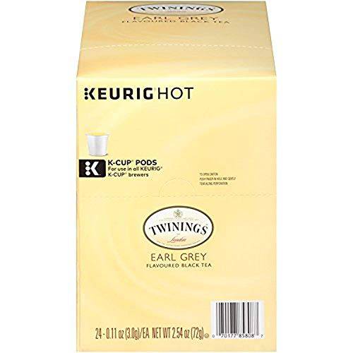 Twinings of London Earl Grey Flavoured Black Tea single serve capsules for Keurig K-Cup pod brewers, 12 Count (Pack of 2)