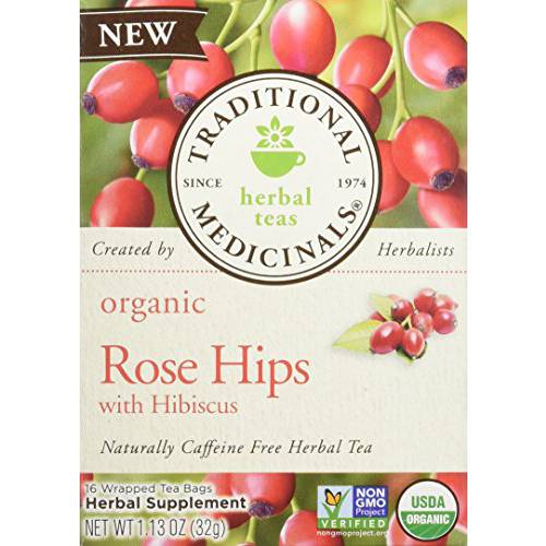Traditional Medicinals Tea Rose Hips Hibiscus Organic, 16 ct