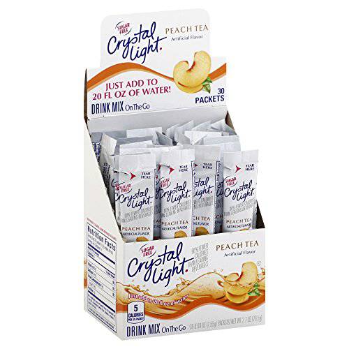 Crystal Light Single Serve Sugar-Free Peach Tea Mix, 2.7 oz. On The Go Packets (Pack of 30)