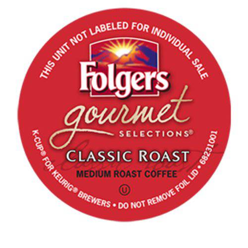 Folgers Gourmet Selections Classic Roast Coffee(Meduim Roast) Keurig K-Cups, 24 Count (Pack of 4)