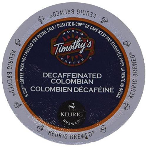 Timothy’s Colombian Decaf Coffee Keurig K-Cups, 24 Count