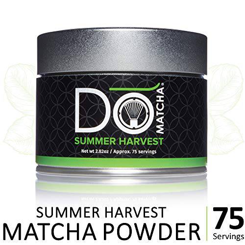 DoMatcha - Summer Harvest Green Tea Matcha Powder, Natural Source of Antioxidants, Caffeine, and L-Theanine, Promotes Focus and Relaxation, Kosher, 75 Servings (2.82 oz)