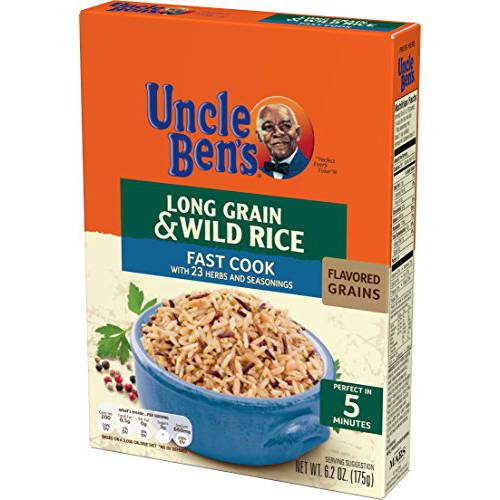 BEN’S ORIGINAL Long Grain Rice and Wild Rice, Fast Cook Rice, 6.2 OZ Box (Pack of 12)