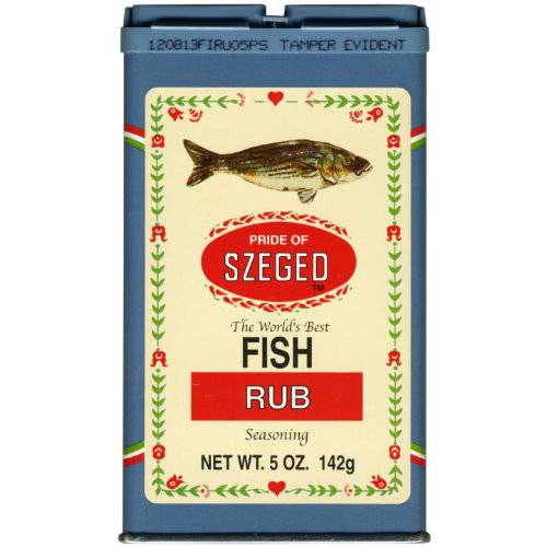 Pride of Szeged Fish Rub, Seafood Herb Seasoning Spice Mix, 5oz. Tin (142g), 1-Count