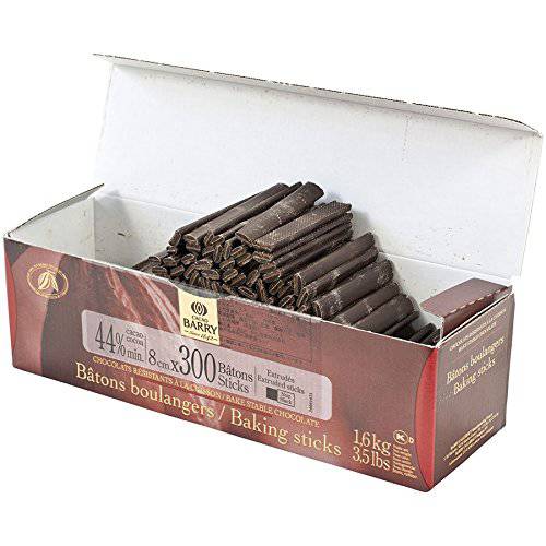 Cacao Barry Bittersweet Chocolate Baking Sticks - 44% Cacao - 300 x 8 cm sticks - 3.5 lbs total