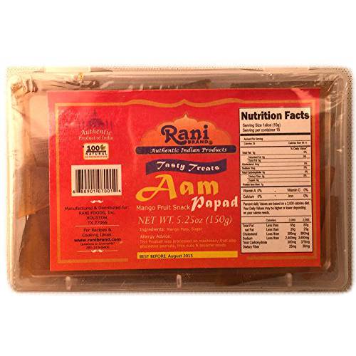 Rani Aam Papad (Mango Fruit Snack) 5.25oz (150g) ~ All Natural | Vegan | Gluten Friendly | Indian Origin & Taste
