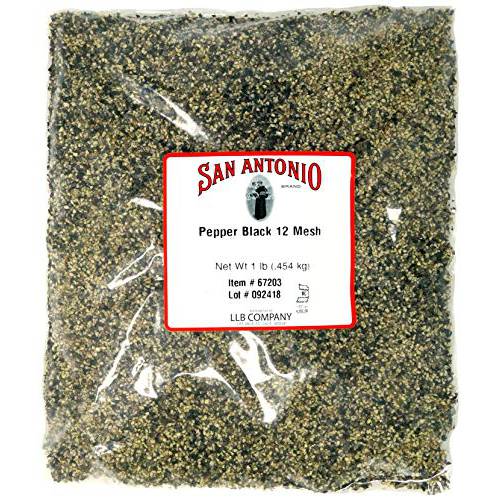San Antonio Premium Coarse Ground Black Pepper (12 Mesh) for Barbeque Grilling Meat Rub Seasoning, 16 Ounce Bulk Size