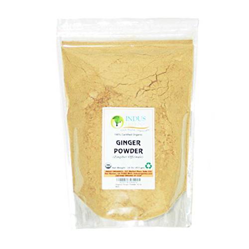 Indus Organics Ginger Powder, Refill Bag, 1 Lb, Sulfite Free, Premium Grade, Freshly Packed