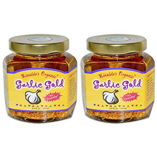 Garlic Gold Organic Garlic Granules in Extra Virgin Olive Oil, 6.4 oz Pack of 2