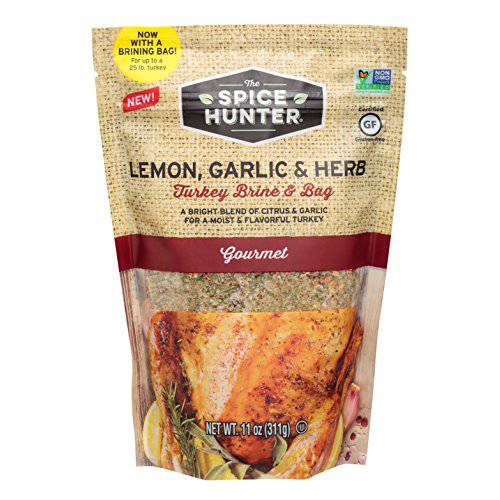 Spice Hunter Turkey Brine & Bag, Lemon, Garlic and Herb, 11 Ounce