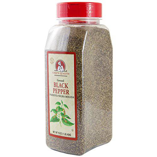 Black Pepper Ground Powder - Chefs Quality 1 LB (16Oz) | Best Food Seasoning | Premium Restaurant Quality (Black Pepper)
