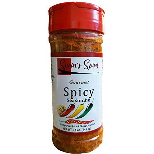 Spain’s Spices Gourmet Spicy Seasoning - Low Sodium, Gluten Free, Sugar Free, No MSG, No GMO, No Preservatives An American spicy blend with remnants of the Caribbean (4.8 oz)