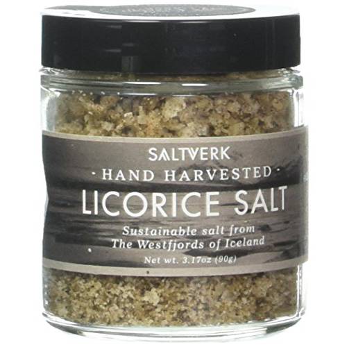 Saltverk Licorice Sea Salt, 3.17 Ounces of Handcrafted Gourmet Salt Flakes