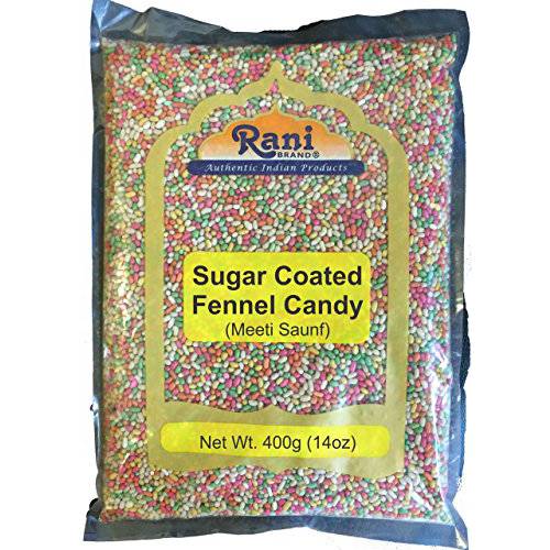Rani Sugar Coated Fennel Candy 14oz (400g) ~ Indian After Meal Digestive Treat | Vegan | Gluten Friendly | NON-GMO | Indian Origin