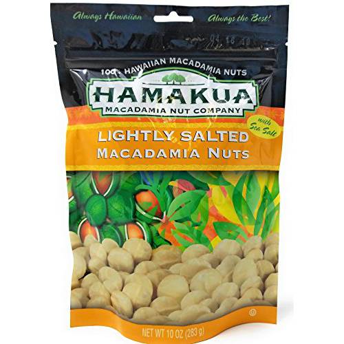 Hamakua Macadamia Nuts - Lightly Salted - Hawaiian Grown Dry Roasted Half and Whole Macadamias with Salt - Natural Eco-Friendly Large Macadamia Nuts