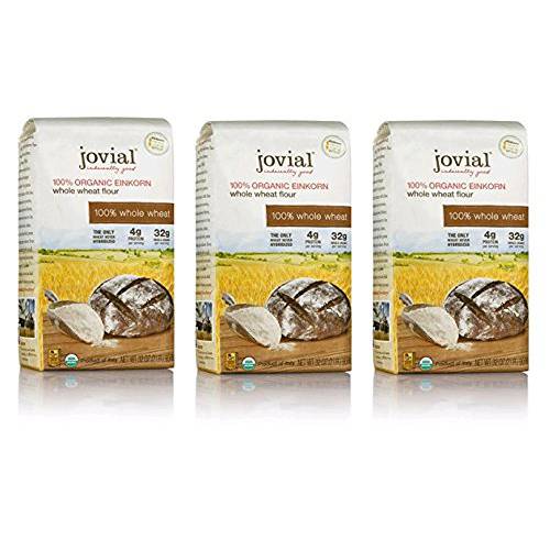 Jovial Einkorn Baking Flour | 100% Organic Einkorn Whole Wheat Flour | 100% Whole Grain | High Protein | Non-GMO | USDA Certified Organic | Delicious Taste | Product of Italy | 32 oz (3 Pack)