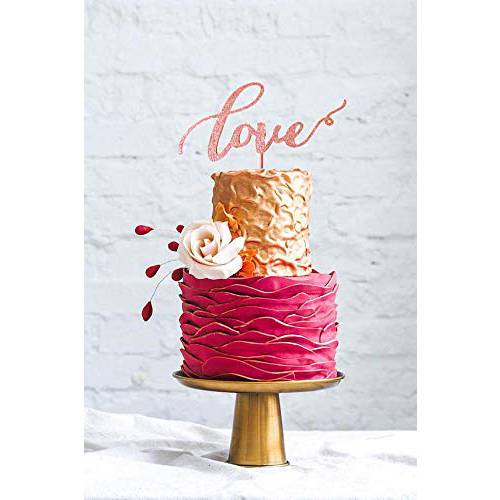 Rose Gold Celebration Cake Toppers Acrylic Mirror Shinny Effect (Love)