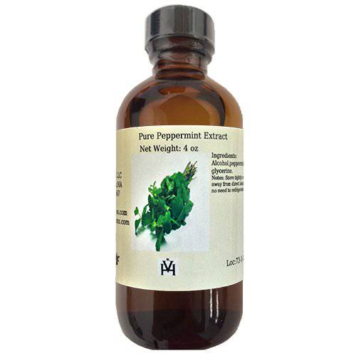 Peppermint Oil Extract - Beverages - Fillings - Frosting - Water Soluble - Non-GMO - Gluten Free - Kosher - Vegan - 4 ounces