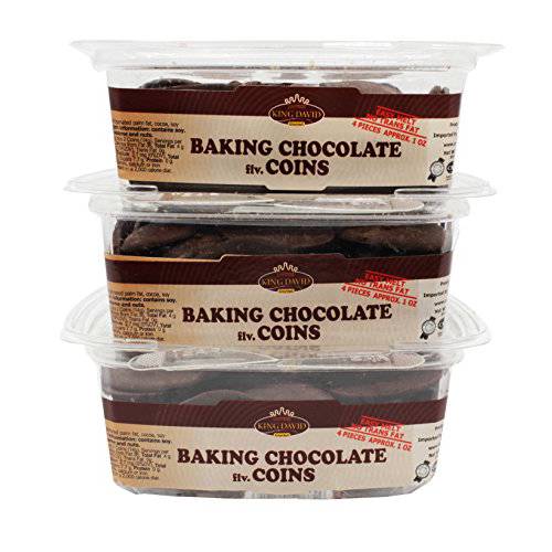 King David Kosher Easy Melt Non-dairy Baking Chocolate Coins 12.34-ounce Jars (Pack of 3)