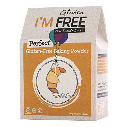 I’m Free Perfect Gluten-Free Baking Powder ☮ Vegan ⊘ Non-GMO ❤ Gluten-Free ✡ OU Kosher Certified - 8 oz.