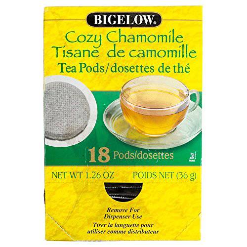 Bigelow Cozy Chamomile Herbal Tea Pods, 1.90 oz, 18/Box