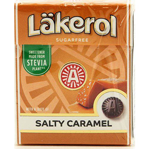 12-Pack Lakerol Salty Caramel Licorice Sugar Free Pastilles Stevia Candy 0.88-ounce Packages