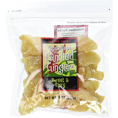Trader Joe’s Crystallized Candied Ginger, 8 Oz Bag (Pack of 2)