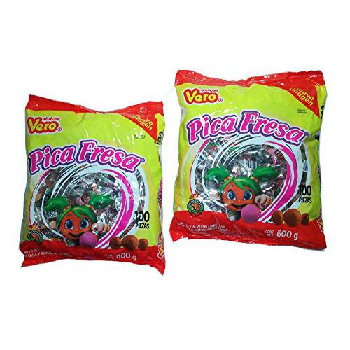 VERO Mexican Candy, Clear, Pica Fresa Chili Strawberry Flavor Gummy, (Pack Of 2)