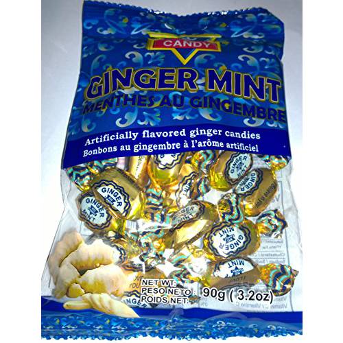 KC Candy Original Ginger Mint Candy (Pack of 3) 3.2 oz Bags