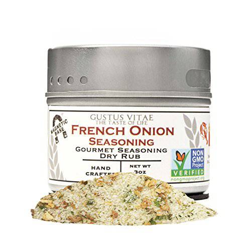 French Onion Seasoning - Authentic Artisanal Gourmet Spice Mix - Non GMO- All Natural - Sustainably Sourced - 3 oz - Magnetic Tin - Gustus Vitae