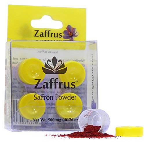 Zaffrus - Premium Saffron Powder for Cooking, Athletes, Specialty Drinks Fans - Pack of 4 ( 0.5 gram/ .0176 oz)