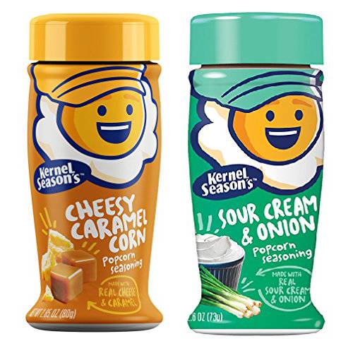 Kernel Season’s Popcorn Seasoning 2 pack (Sour Cream & Onion and Cheesy Caramel Corn, 2.4oz)