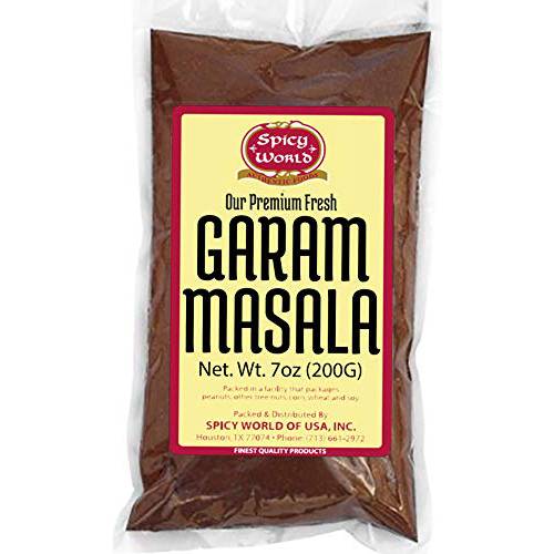 Spicy World Garam Masala Spice Powder 7-Ounce (15 Premium Spice Blend) - Salt Free, Vegan, Indian