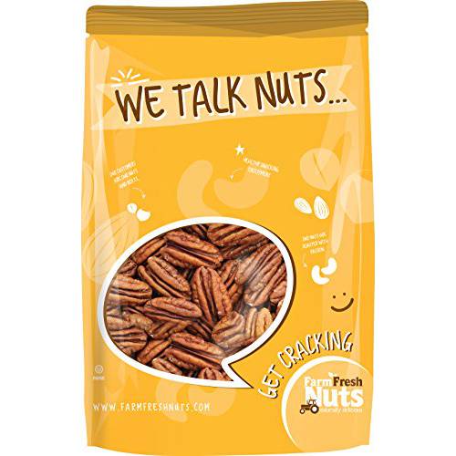 Whole, Shelled & Dry Roasted Georgia Pecans With Himalayan Salt (1 Lb.) - Small Batch Roasted - Vegan & Keto Friendly - Healthy Southern Tastiness - Farm Fresh Nuts Brand