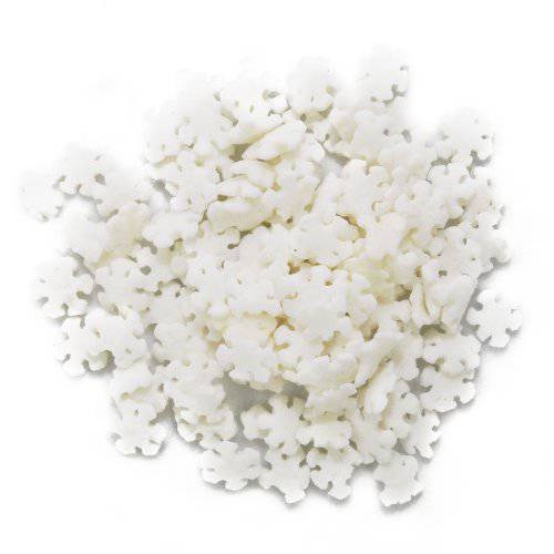 Bakery Crafts DMC27280 Decorating Edible Cake and Cookie Confetti Sprinkles, Winter White Snowflakes, 2.4-Ounce