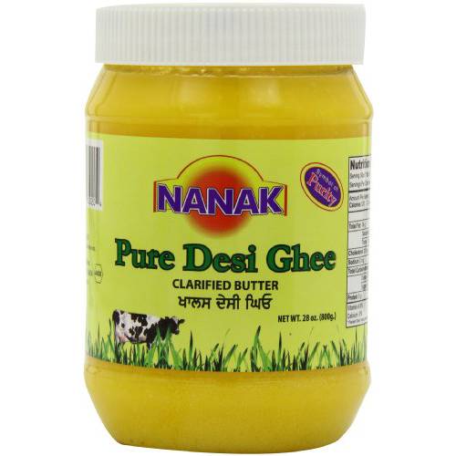 Nanak Desi Ghee Clarified Butter - Premium Quality, Keto Friendly, Certified Paleo, Lactose-Free, Source of Vitamins A & D Great Alternative for Butter Suitable for Cooking (28 oz)
