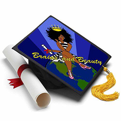 Black Queen - Grad Cap Tassel Topper - Decorated Grad Caps - Motivational Inspirational Grad Caps