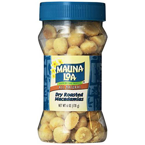 Mauna Loa Premium Hawaiian Roasted Macadamia Nuts, Hawaiian Sea Salt Flavor, 6 Oz Jar (Pack of 1)
