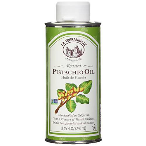 La Tourangelle, Roasted Pistachio Expeller-Pressed Oil for Cooking, Baking, and Beauty, Adds Flavor to Vinaigrettes, Sauces, Marinades, Green, 8.45 Fl Oz