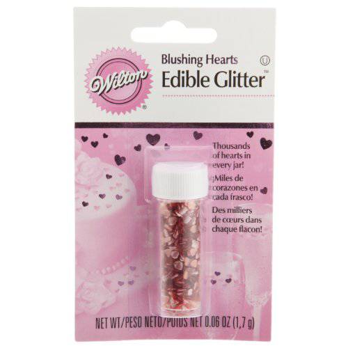 Wilton Edible Glitter, Pink Hearts, 1.7 g