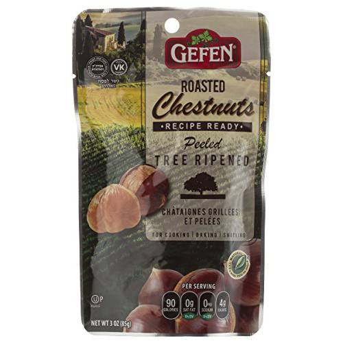 Gefen Organic Whole Roasted & Peeled Chestnuts, 3oz (3 Pack)