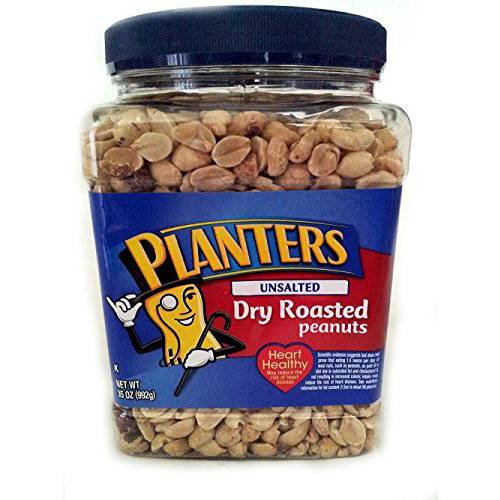 Planters Unsalted Dry Roasted Peanuts, 35 Ounce